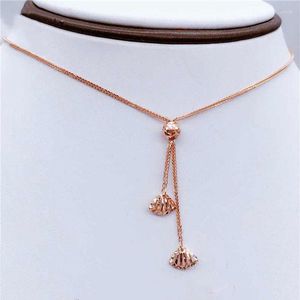 Pendant Necklaces Russian 585 Purple Gold Women's Necklace European 14K Rose Fashion Beach Shell Collar Chain Exquisite Shining Jewelry