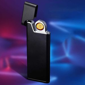 Metal Windproof Double-Sided Ultra-Thin Charging Cigarette Lighter MYUJ