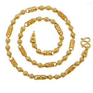 Colares Pingente Cool Mens Colar Sólido Amarelo Ouro Cheio Plaped Chain 21 