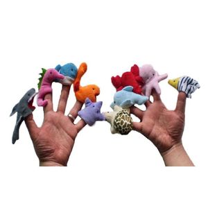 Animali di peluche ripieni Burattino da dito Giocattolo dell'oceano per bambini Racconta storie Puntelli Simpatico cartone animato Squali Tartarughe Educazione precoce Genitori Bambini Int Dhr2A