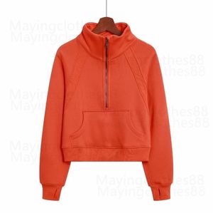 Bluza z kapturem Kobiety joga nosić jesień zima gruba na długim rękawem kurtka polarowa pół zamka błyskawicznego pełne zamykanie sportowe bluza damska pullover damska bluza Uz9g 9qhn