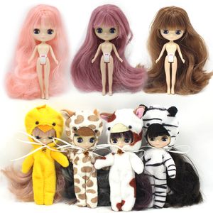 Lalki DBS Mini Blyth Doll Nude Ciało odpowiednie do DIY Zmień Makeup Włosy są bardzo długie, mogą ich włosy, takie jak punkty 230906