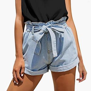 Damen -Shorts Ladies Daily Mode Casual Wide Bein lose Stretch hohe Taille Jeans