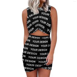 Sukienki zwyczajowe Design Dostosowane mini sukienka bez rękawów Niestandardowe sprawiło, że twój obraz seksowna damska grafika streetwear bodycon duży rozmiar 5xl