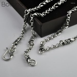 Kedjor 925 Sterling Silver Color Halsband för män thailändska mäns klavikulära kedjemodesmycken födelsedagspresent