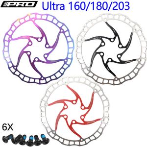 Cykel derailleurs iiipro cykel skiva broms olja slick balck rött rostfritt stål mtb vägcykel 160 180 203 regnbåge lättvikt 6 bultar g3 rotor ipro 230906