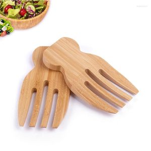 Spoons Bamboo Salad Hands Natural Rice Spoon Non-stick Soup Unpainted Wooden Stirring Fork Utensils Tableware