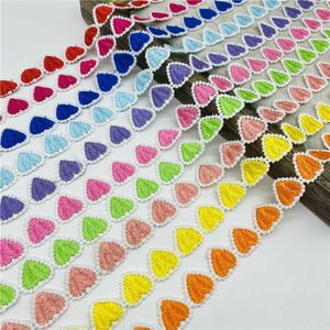 1yard 23mm Heart Shaped Lace Trim For Knitting Wedding Embroidered Ribbon DIY Handmade Patchwork Sewing Supplies Crafts