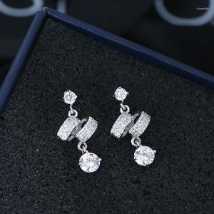 Dangle Earrings DE247 Fashion Street Snap Delicacy 4A Zircon Creative Circular Ring GIRL'S Gift Party WOMEN'S Jewelry 2023