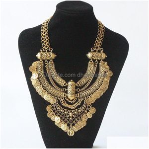 Chokers büyük yaka ifadesi çingene kolye kadın bohem etnik maxi ceza femme kadınlar için vintage katmanlı güç 230518 drop seli dhizf