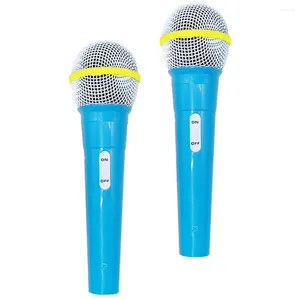 Microphones 2 Pcs Microphone Model Music Gifts Po Prop Toy Pretend Play Plastic Toys Cosplay Child Party Favors