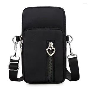 Kvällspåsar Mobiltelefon Kvinnor Tre-Layer Mini Shoulder Messenger Wrist Change Key Organizer Arm BAG Business Special