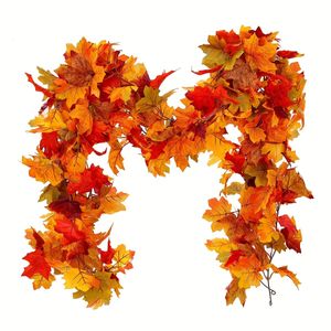 Faux Floral Greenery Artificial Plants Hanging Autumn Maple Leaf Vines Outdoor Indoor Fall Garland Home Fireplace Thanksgiving Christmas Decorations 230905