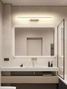 Lâmpada de parede levou luz de vaidade do banheiro 60cm 80cm 100cm ac85-265v interior casa moderna arandelas espelho luminárias branco