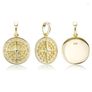 Pendant Necklaces S925 Jewelry Round Digital Compass Box Chain Necklace Hip Hop Sterling Silver For Women And Men