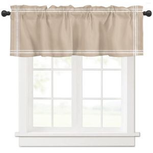 Curtain Solid Color Light Khaki Short Curtains Kitchen Cafe Wine Cabinet Door Window Small Wardrobe Home Decor Drapes