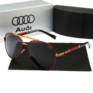 Solglasögon Designer Luxury Brand Audi Classic för män Kvinnor Ny bil Märke Kör Glasögon Herr Metall Toad Audi Polariserad förare