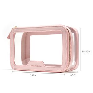 Sacos cosméticos Casos Rownyeon Plástico Transparente Pvc Maquiagem Skincare Product Case Bag com Zipper 230905
