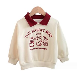 vår barn designer kläder baby flicka hoodies kanin broderi tröja barn kappa