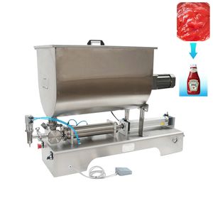 Máquina de enchimento de funil em formato de u, garrafa de vidro de plástico, pasta de tomate, molho de pimenta, enchimento líquido pneumático