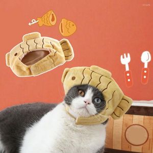 Vestuário para cães elegante chapéu para animais de estimação atraente vestido ajustável desenho animado em forma de sushi gato