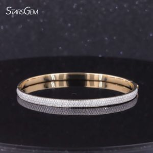 Neues Moissanit Weißgold Farbe Vvs Moissanit Armband Moissanit Edelstein 9k Gelb Massivgold Moissnait Diamant Armreif