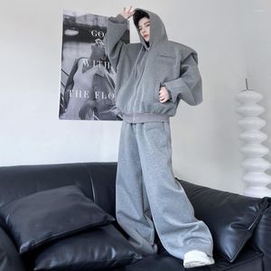 Männer Trainingsanzüge FEWQ Zweiteilige Mode Hoodies Sets Herbst Reine Baumwolle Mit Kapuze Sweatshirt Casual Baggy Hosen Anzüge Koreanischen Stil 9C1258