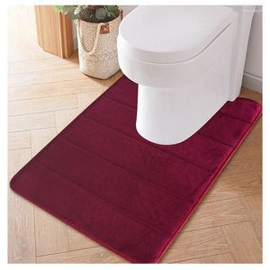 U-Shaped Slow Rebound bath mat sets for Water Absorption in Bathroom, Kitchen, and Bathrooms - Essential Floor Accessories for Household Use