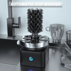 MOPS Automatic Cup Rinser kraftfull bricka för diskbänk i rostfritt stål Babyflaskrengörare med borste 230906