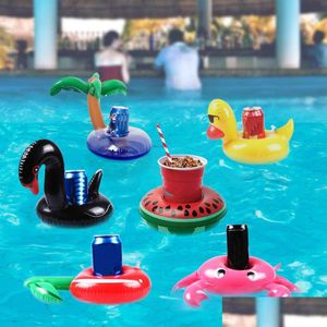 Decorazione per bomboniere Portabicchieri galleggianti Anello per nuotare Giochi d'acqua Barche per bevande Piscina per bambini Portabevande gonfiabili Bar Sottobicchieri da spiaggia Dhtmn