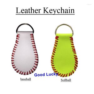 Party Favor 300pcs/lot Arrival Softball Leather Baseball Keychain Seam Stitch PU Personalized Keyrings