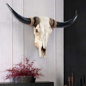 Decorative Objects Figurines Retro simulation head wall hanging Nordic Western Restaurant Bar el background wall decoration Creative animal head pendant 230905