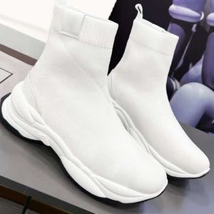 Designer Socks Casual Shoes Platform Women Knit Trainer Runner Sneaker Sock Shoe Master präglad Boot med Box No466