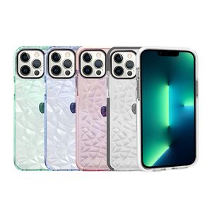 Diamond Dual Color Transparent Clear Cases TPU TPE Air Cushion Drop Full Protective à prova de choque capa traseira para iPhone 15 14 13 12 Mini 11 Pro Max XR XS X 7 8 Plus SE2