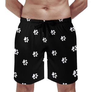 Calções masculinos ginásio bonito cachorrinho cão retro troncos de natação preto e branco impressão machos secagem rápida correndo oversize calças curtas
