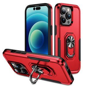 Mobiltelefonfodral för iPhone 15 14 13 12 11 Pro Max 8 Plus 7 Plus XS Max XR Soft TPU Hard PC 2 In 1 Design Heavy Duty stockproof Back Cover With Ring Holder Kickstand