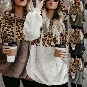 Outono e inverno novo suéter de manga comprida com estampa de leopardo patchwork zíper top grande