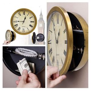 Wall Clock Safe Box Secret Stash Security Secret Key Hidden Safe Lock Money Compartment Cash Hide Case Storage Locker For Home