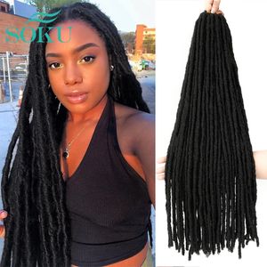 Human Hair Bulks Faux Locs Synthetic Braids Straight Hair Extensions Pure Color SOKU Blonde Crochet Braiding Jumbo Dreadlock Braid Afro Hairstyle 230906