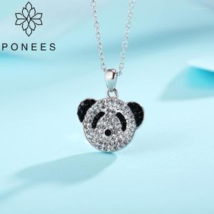 ペンダントネックレスPONEES PAVE CRYSTAL PRESTY PANDAネックレス