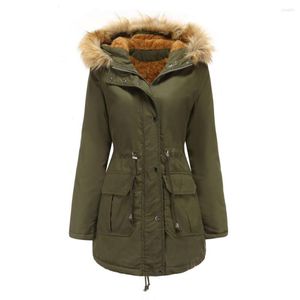Женские плащи SEPARQI, европейское бархатное хлопковое пальто с капюшоном и воротником из искусственного меха, зимняя теплая верхняя одежда, куртка больших размеров на хлопковой подкладке