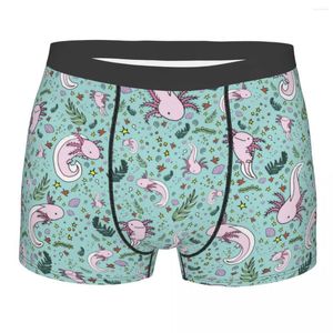 Underpants Men's Axolotl Animal Boxer Shorts Panties Breathable Underwear Cute Salamander Male Sexy Plus Size