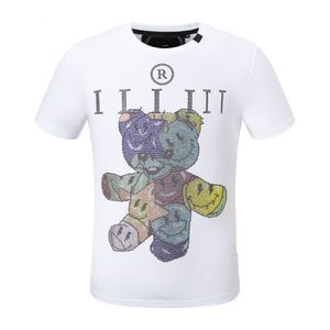 Gorący Phillip Plain Men T Shirt Designer Pp Skull Diamond T-shirt krótkie rękawowe Dolar Niedźwiedź tygrys Tiger Tee Tee Wysokiej jakości czaszki T-koszul