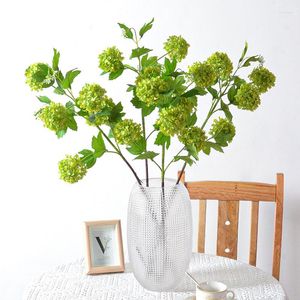 Flores decorativas simulação bola de neve flor plantas artificiais branco verde de alta qualidade sala de estar amostra decoração falso quarto deco