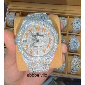 04GK 7M6U CASHJIN Icedout Uhr Herren Luxus Armbanduhr Bling Iced Out VVS Moissanit Diamant Uhr D2M208