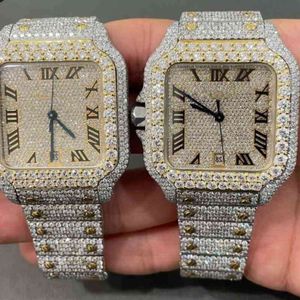 PDKO 2024 أنيقة مخصصة الهيب هوب الفاخرة اللطيفة Stainls Steel Iced Out Diamonds Watch