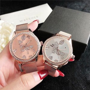 Brand Watches Women Lady Girl Big Letters Crystal Question Mark Style Metal Steel Band Quartz Wrist Watch GS 49187q