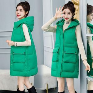 Women's Vests 2023 Waistcoat Vest Long Hooded Down Cotton Coat Autumn And Winter Fashion Female Outerwear