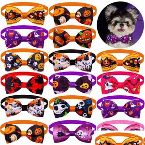 Outros suprimentos para cães Halloween Pet Bows Tie Cães Cat Bow Decorações 1010 Drop Delivery Home Garden Dhb8z