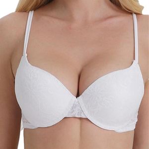 Yandw White Bras for Women Sexy Seight Scay Pat Bated Lace Print Print Right apport Up Bra 70 75 80 85 95 100 A B C D E348x